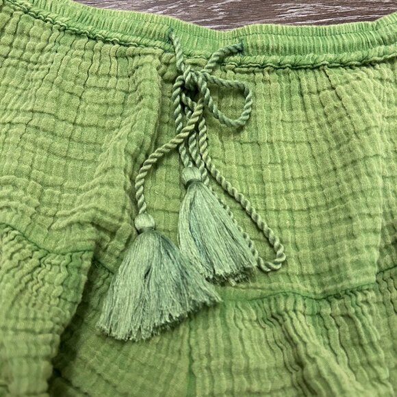 EUC Anthropologie Boho‎ Green Gauze Cotton Pull On Women's Skort Shorts Small - Picture 8 of 8